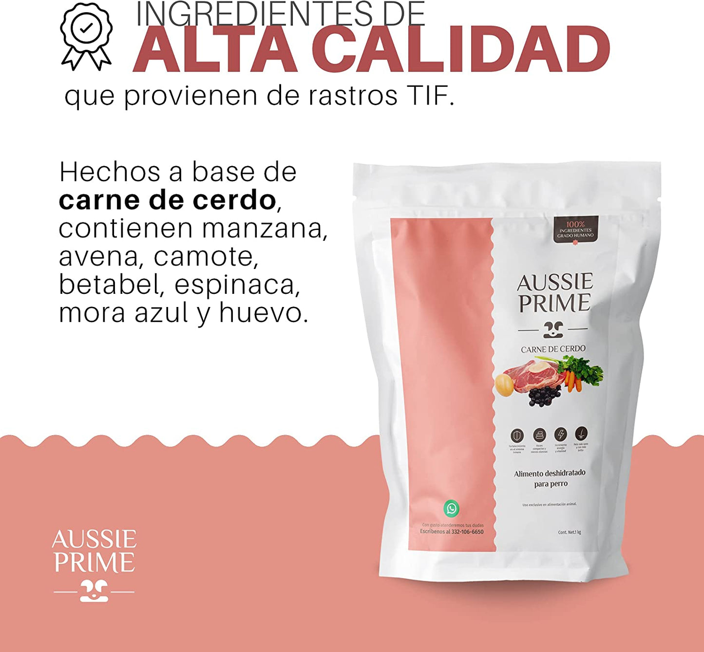 Alimento Deshidratado sabor Cerdo en Pouch (1 Kg)